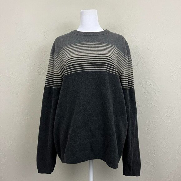 gray and beige striped y2k knit sweater - Picture 2 of 8